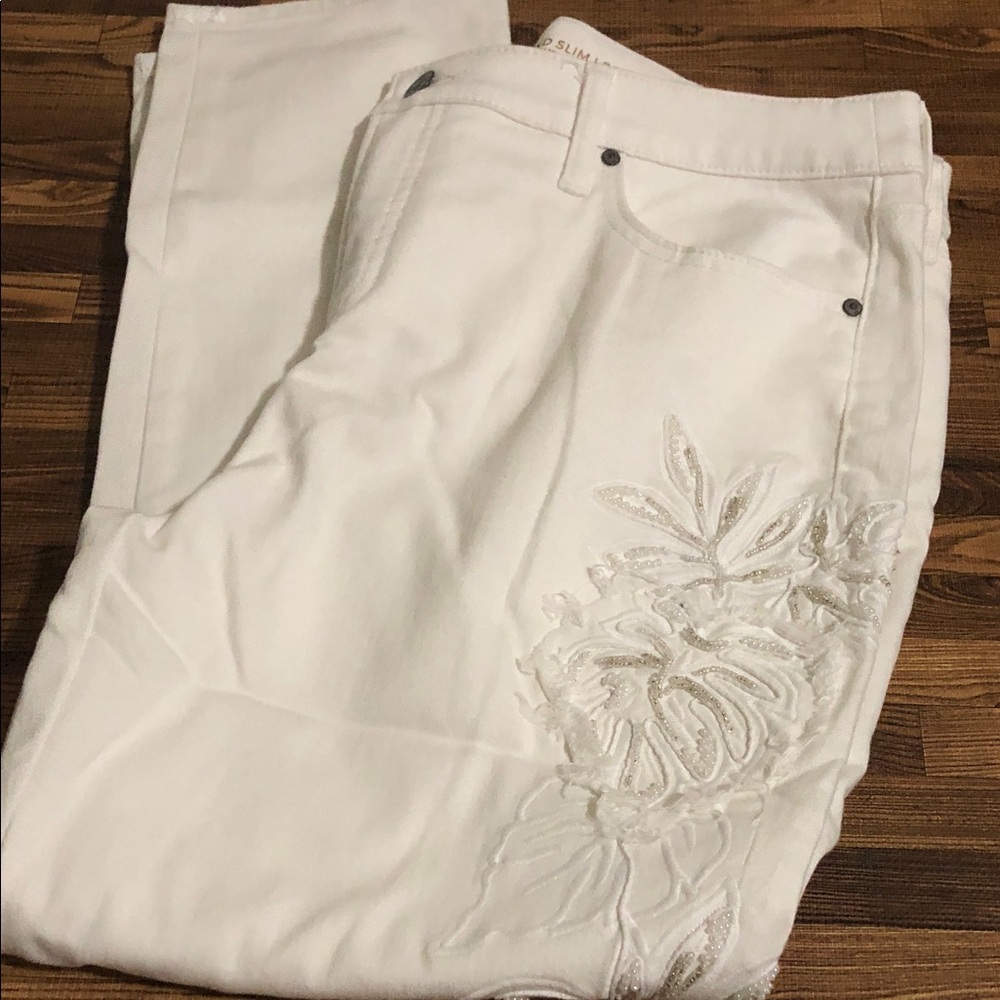 Chico's White So Slimming® Girlfriend Ankle Jeans - Slim Leg